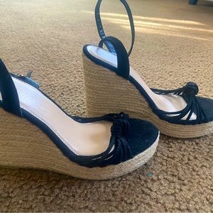 Black wedge heels